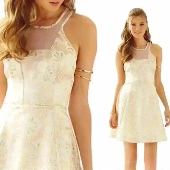 Lilly Pulitzer Elsie Gold Party Dress - Picture 7 of 7